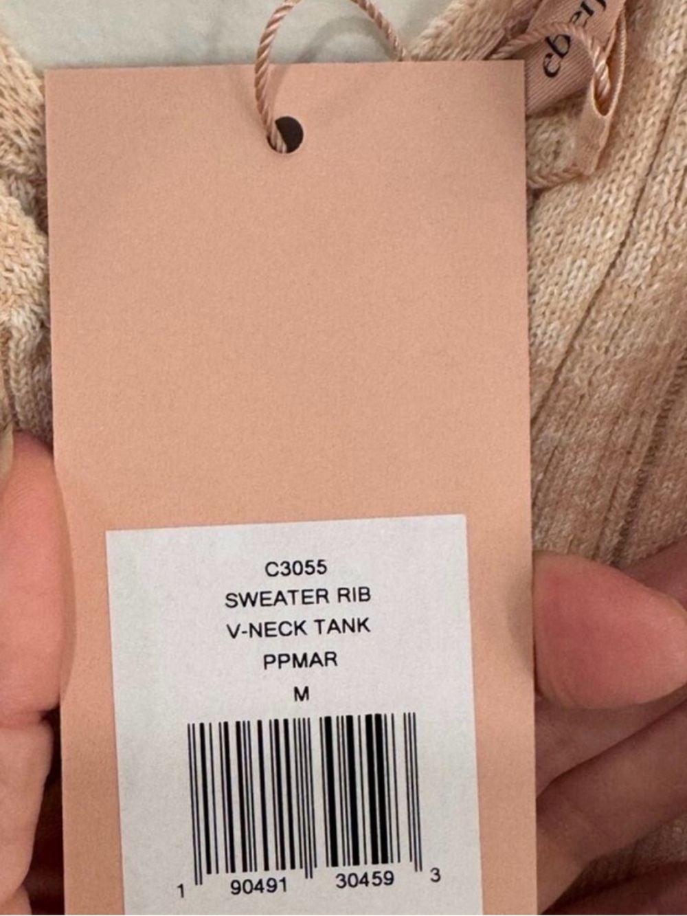 NWT Eberjey Infinite V-Neck Ribbed
Sweater Tank Peach Size M - Picture 5 of 6
